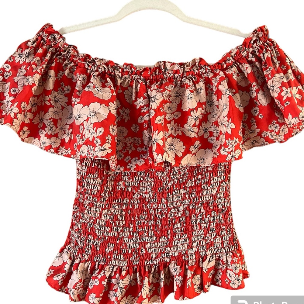 Rebecca Taylor silk off the shoulder top
